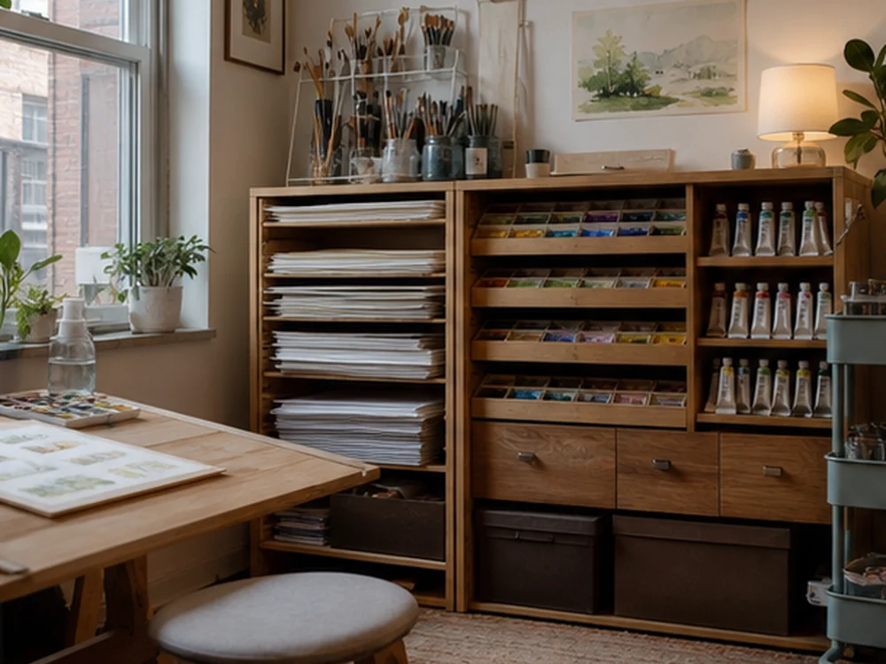 small apartment watercolor supplies storage ideas showing small apartment watercolor supplies storage ideas scene 1