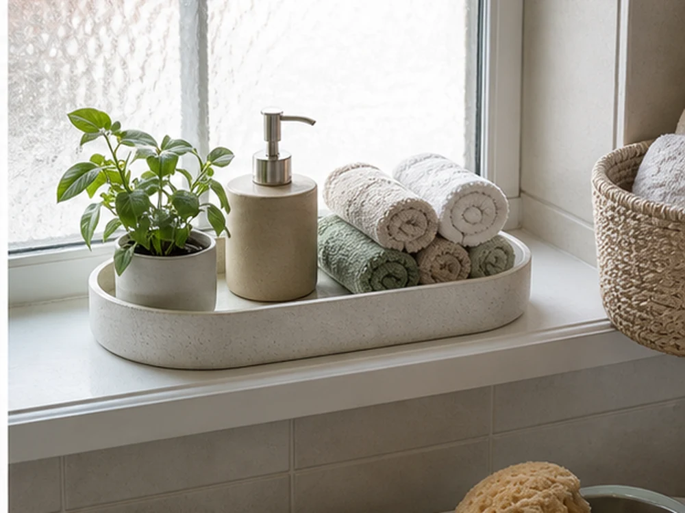 small apartment window sill storage ideas bathroom window moisture safe tray