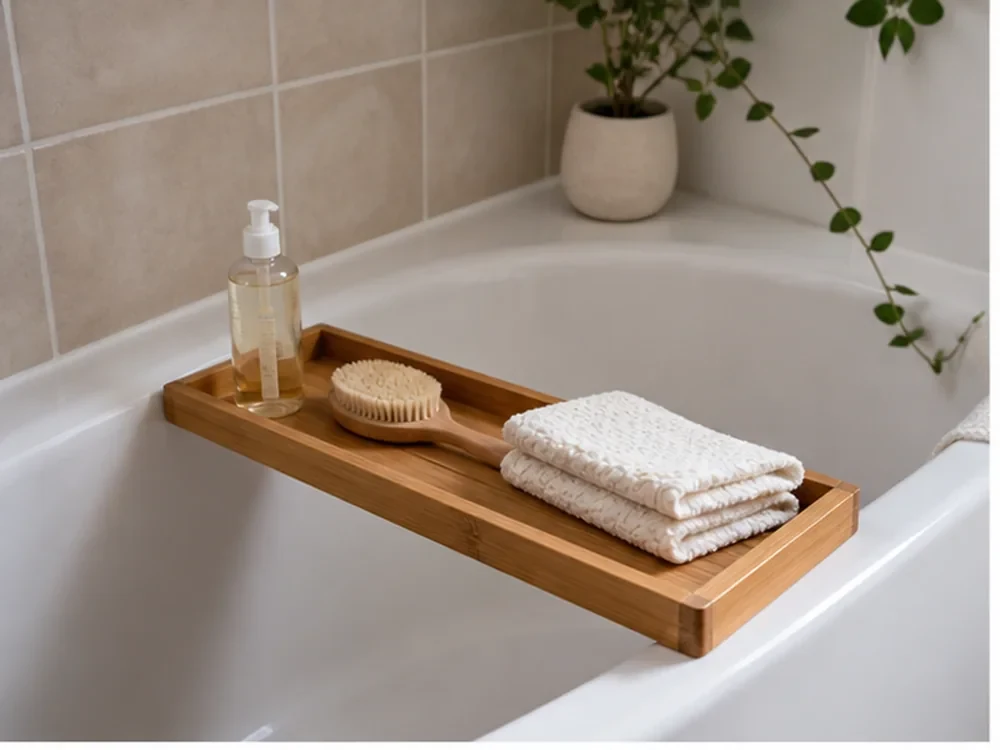 bathroom hanging shelf editorial image 1