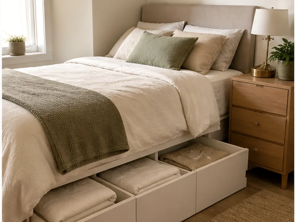 Suites de chambre à coucher pour petites chambres avec un itinéraire clair et des détails chaleureux pour organiser la maison