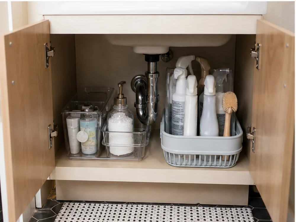 small bathroom storage in a small apartment showing zone system rule 3