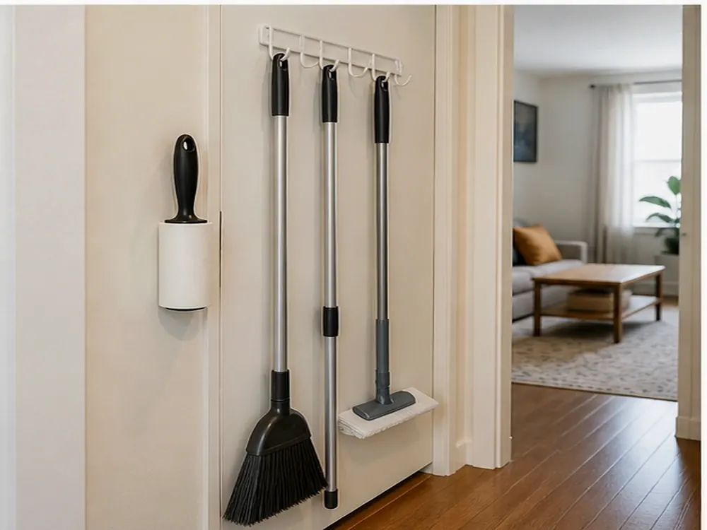 Small Closet Renovation with visible categories, calm styling, and reachable storage