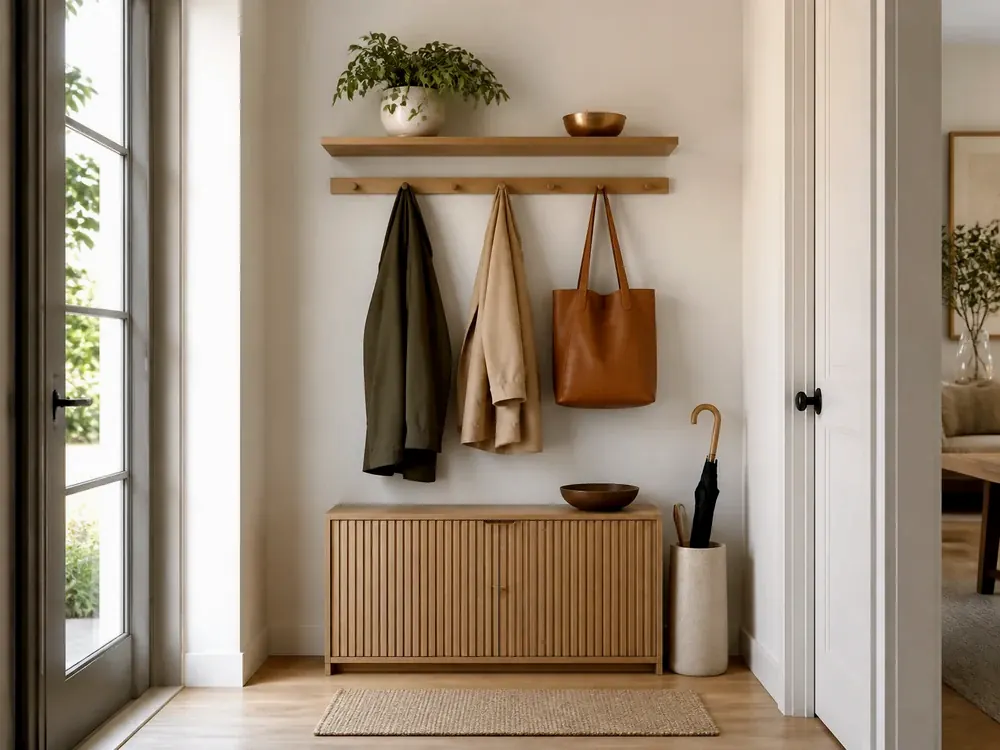 Designideen für kleine Familienzimmer mit sichtbaren Kategorien, ruhigem Design und leicht zugänglichem Stauraum