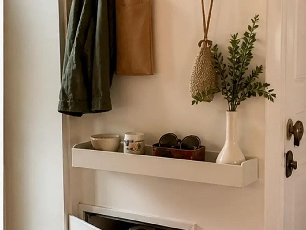 Aufbewahrungslösungen für kleine Räume mit sichtbaren Kategorien, ruhigem Design und erreichbarem Stauraum