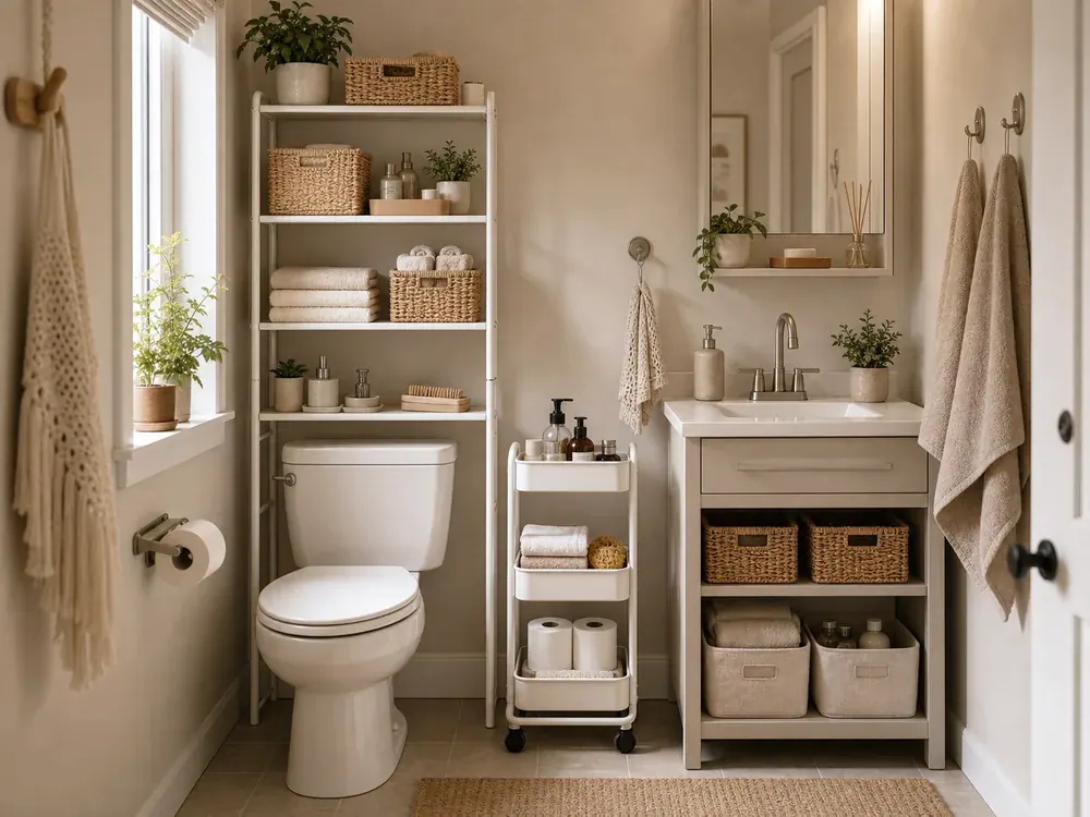 Tiny Small Den Ideas showing practical storage, texture, and natural daylight