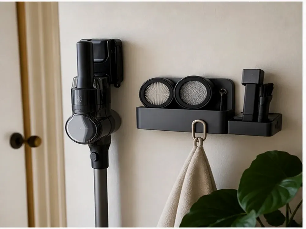 Solutions de stockage pour petits espaces avec catégories visibles, style calme et stockage accessible