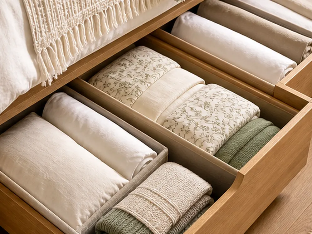 Under Bed Plastic Drawers with a clear route and warm home-organizing detail