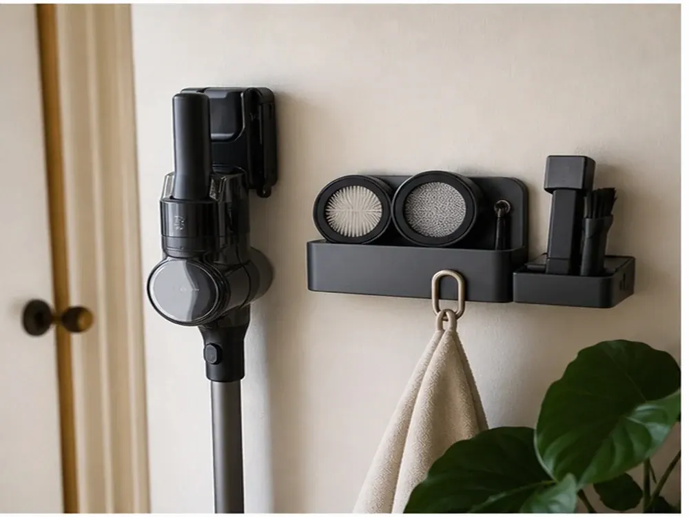 Apartment Organization showing practical storage, texture, and natural daylight
