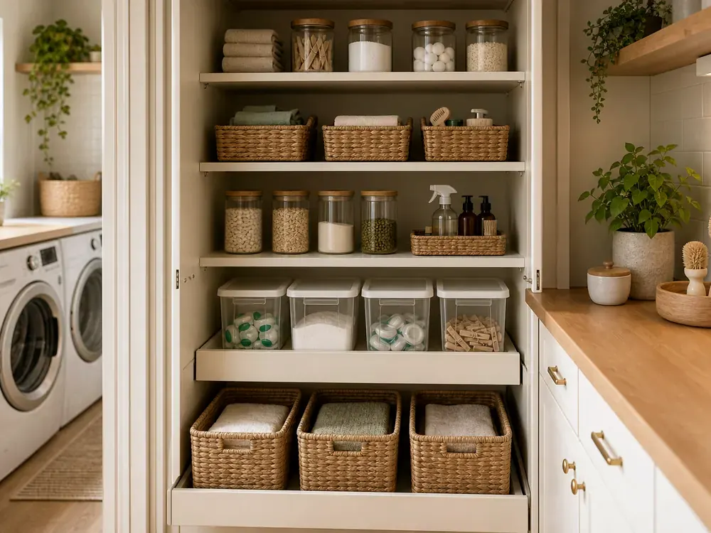 Kitchen Cabinet Organization Ideas with visible categories, calm styling, and reachable storage