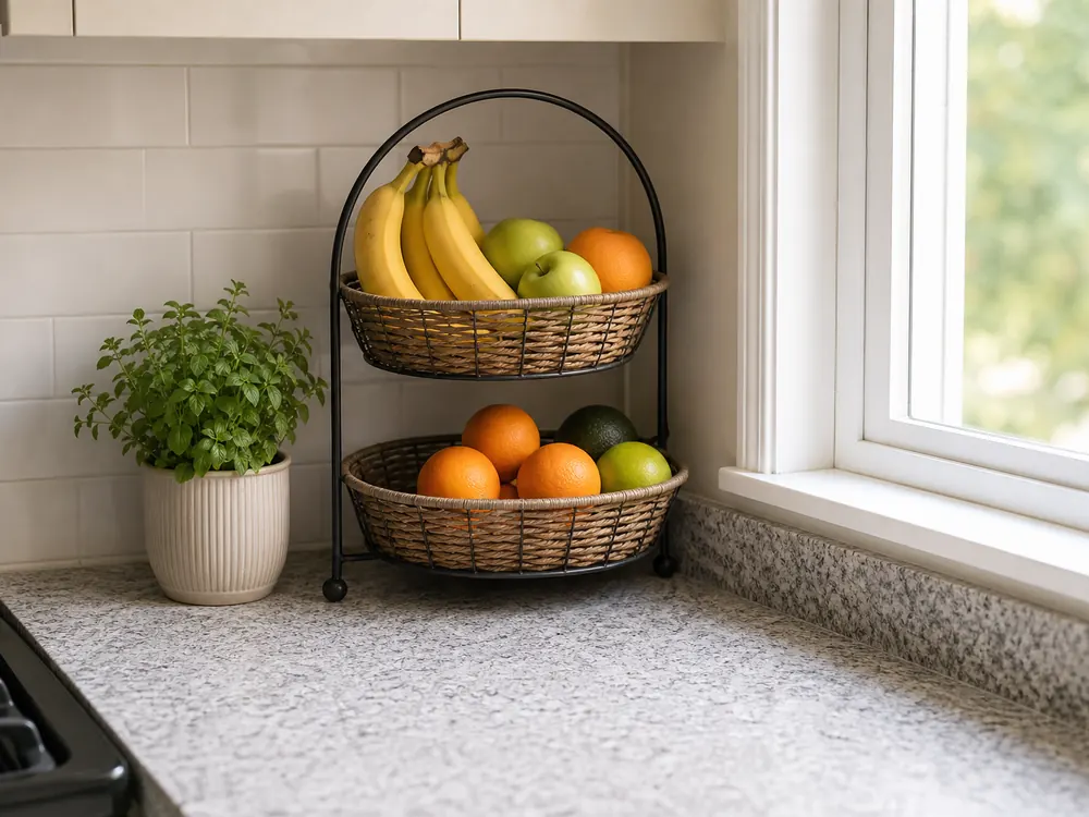 Kitchen Storage Ideas for Small Kitchens showing practical storage, texture, and natural daylight