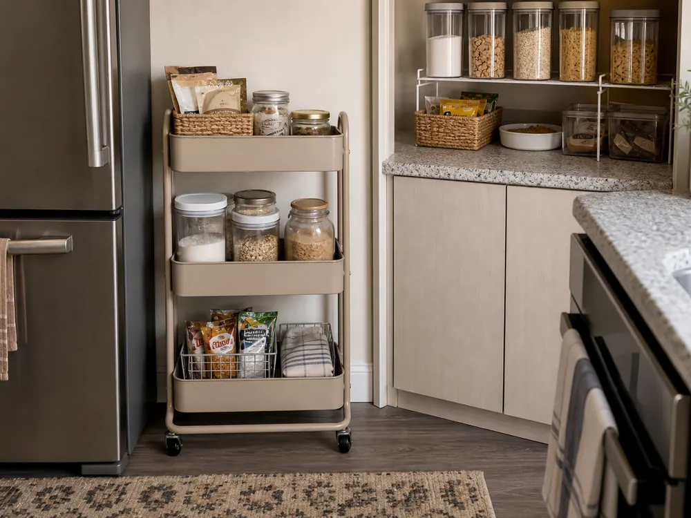 Kitchen Storage Ideas for Small Kitchens with visible categories, calm styling, and reachable storage