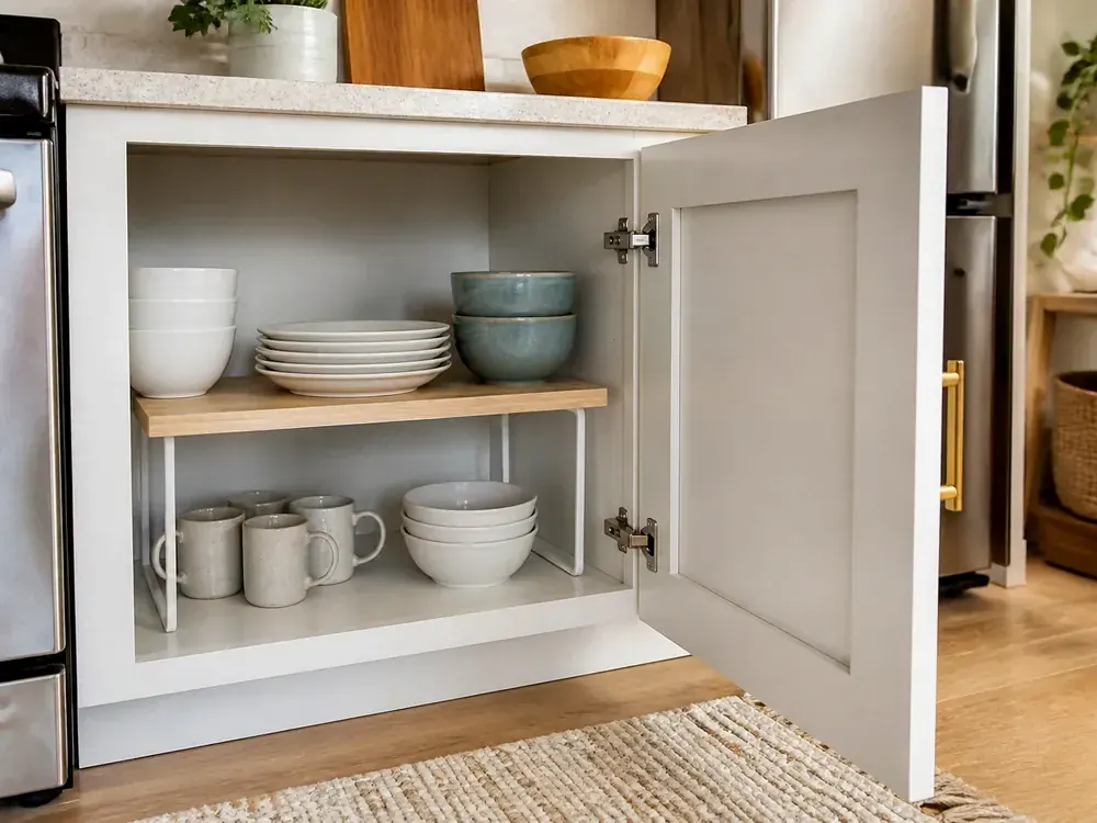 Small Kitchen Organization Ideas with visible categories, calm styling, and reachable storage